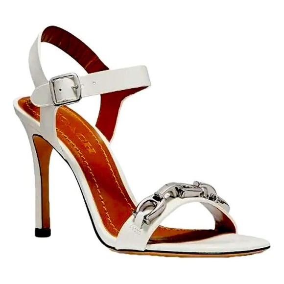 AUTHENTIC Coach white leather open toe Vintage sandals - Picture 1 of 4